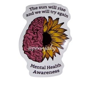 SUNFLOWER sticker for water bottles laptops cards crafts laptop mental health